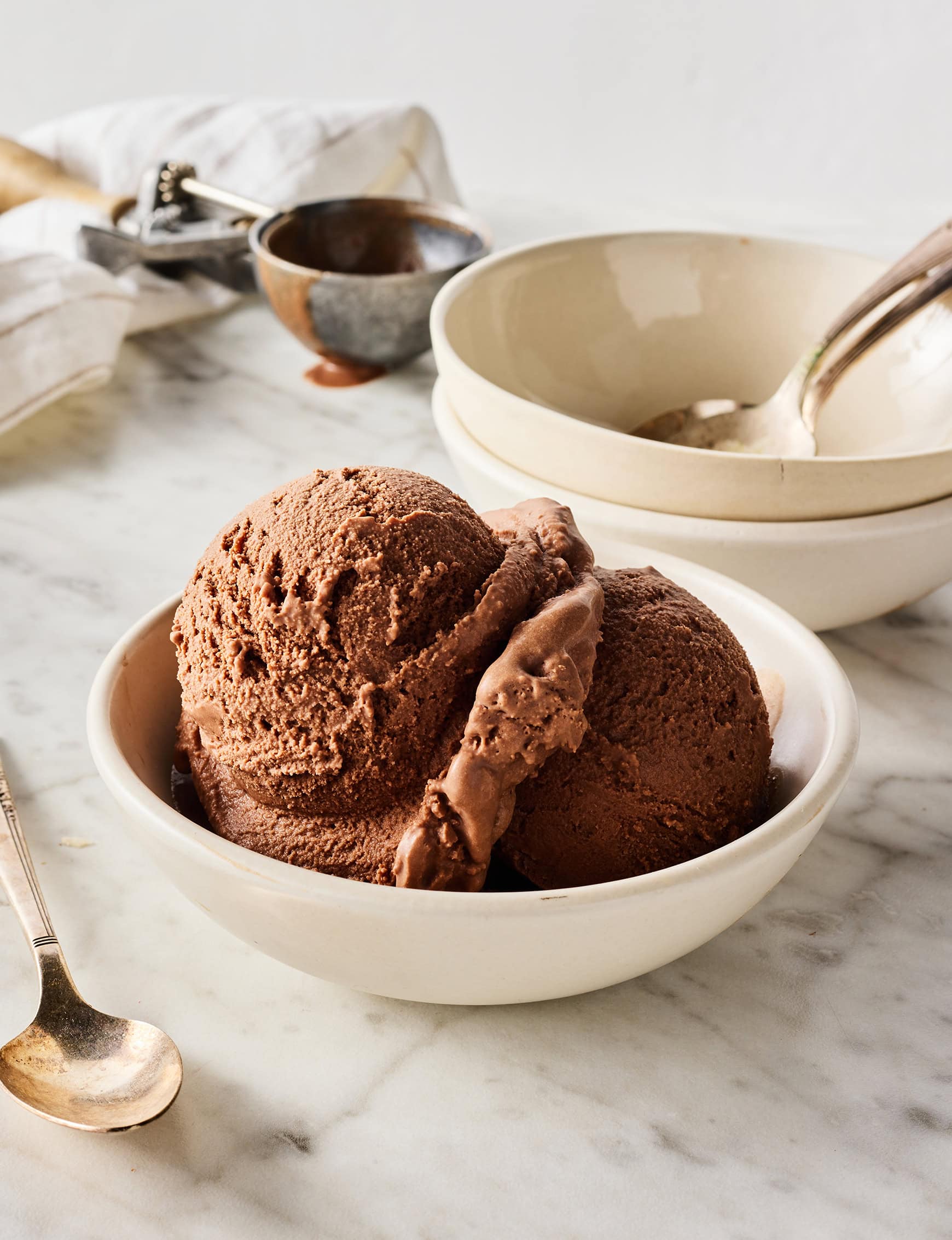 Homemade chocolate ice cream